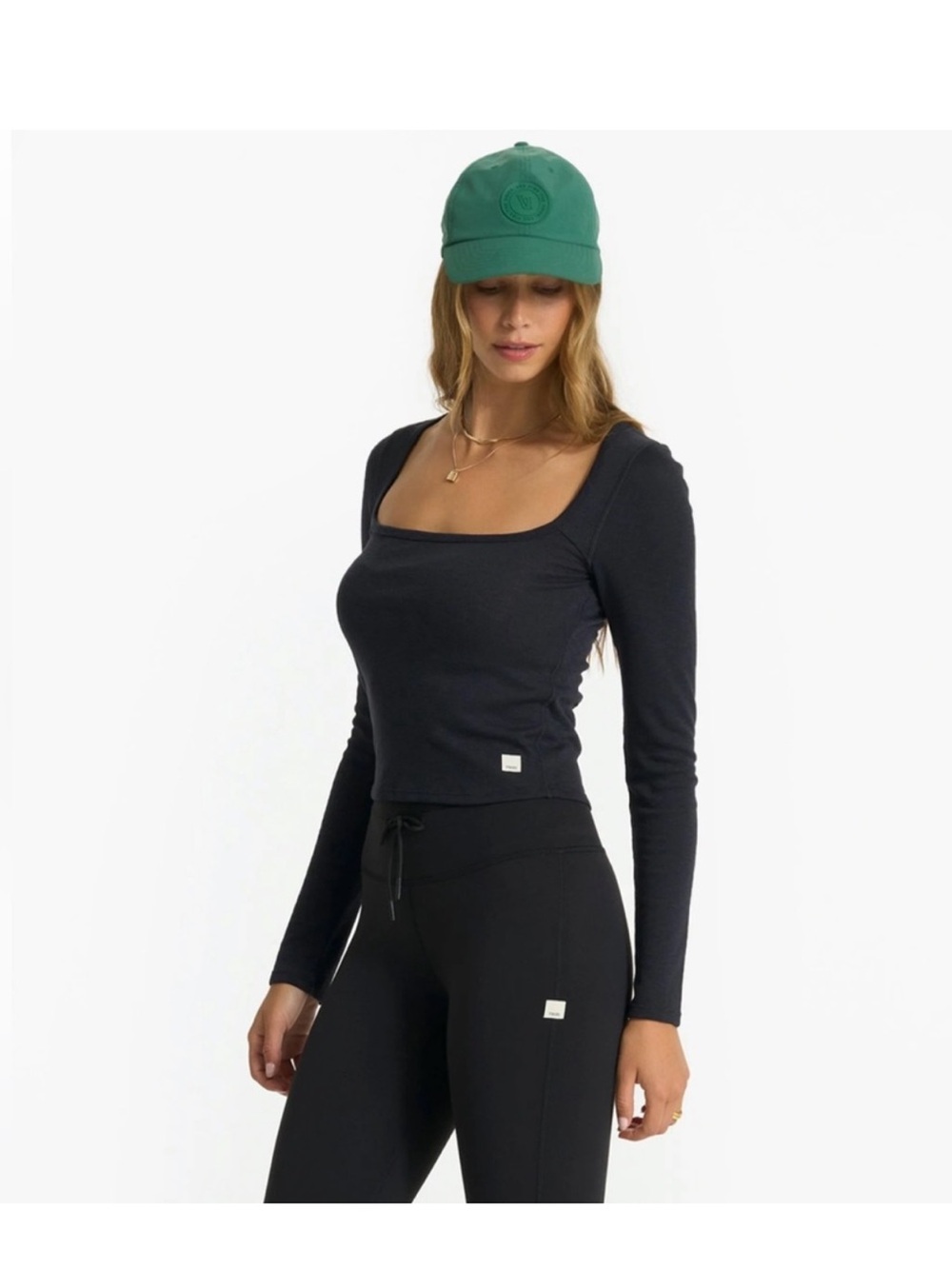 Vuori Sunrise Square Neck Long Sleeve Crop Top Size S